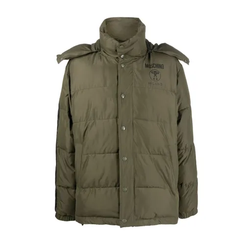 Chaqueta Acolchada Verde con Logo - Moschino - Modalova