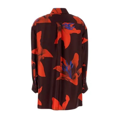 Satin Oversize Printed Shirt - Alexander McQueen - Modalova