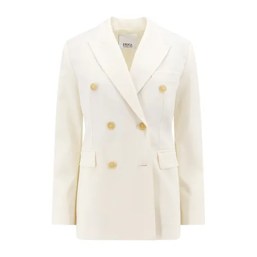 Double-Breasted Wool Blend Blazer - Erika Cavallini - Modalova