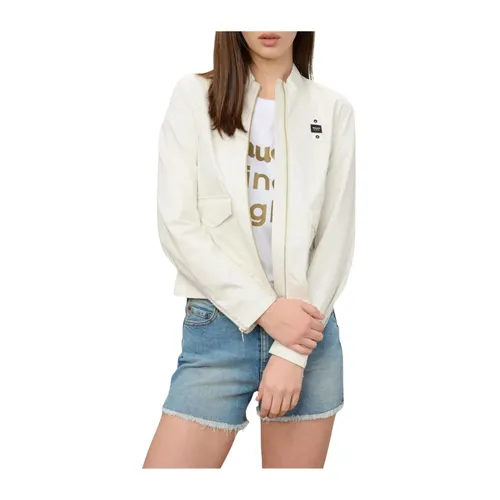 Korean Collar Cotton Jacket - Blauer - Modalova
