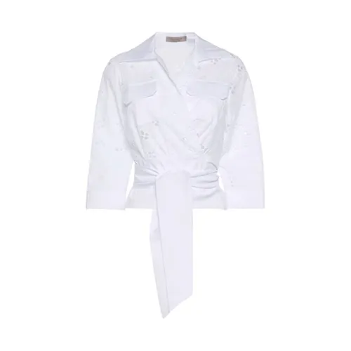 Floral Embroidery Wrap Shirt - D.Exterior - Modalova