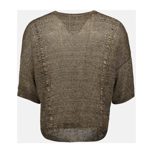 Ribbed Knit Oversized Round Neck T-shirt - Saint Laurent - Modalova