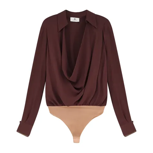 Draped Neckline Bodysuit - Elisabetta Franchi - Modalova