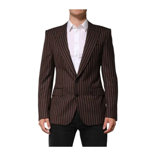 Striped Wool Blazer with Silk Lining - Dolce & Gabbana - Modalova