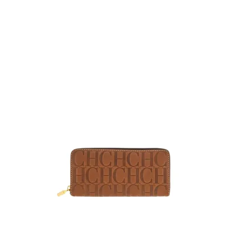 Locked Leather Wallet with Initials Seal - Carolina Herrera - Modalova