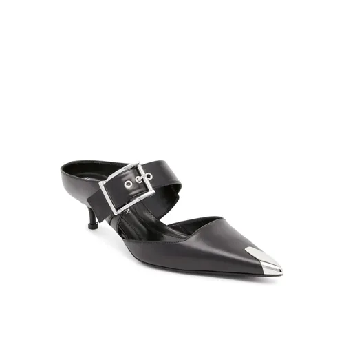 Punk Buckle Pointed Toe Mules - Alexander McQueen - Modalova