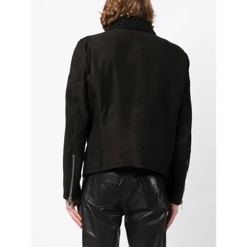 Black Suede Biker Jacket - Les Hommes - Modalova