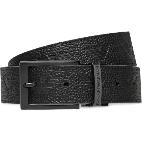Casual Black Leather Belt - Emporio Armani - Modalova
