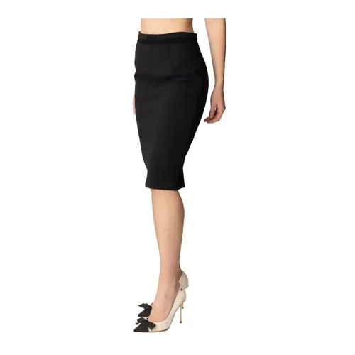 Back Slit Straight Hem Skirt - Elisabetta Franchi - Modalova