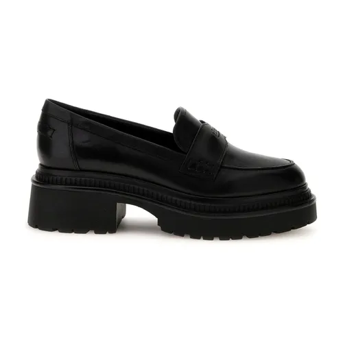 Black Leather Loafers - Guess - Modalova