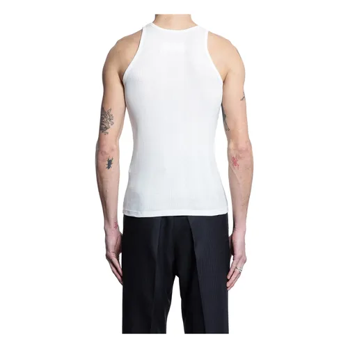 White Ribbed Tank Top - Maison Margiela - Modalova
