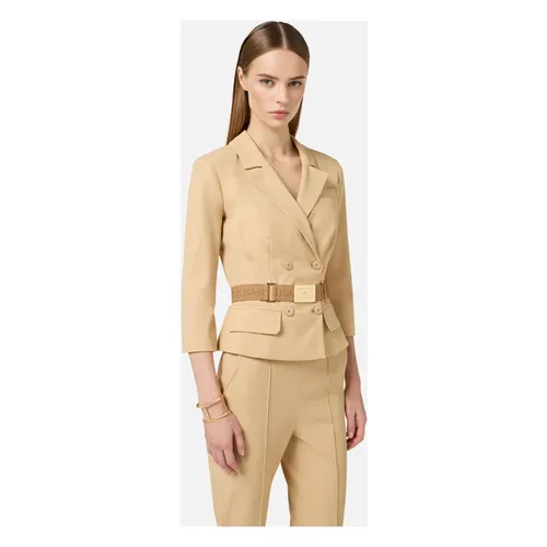 Technical Bi-Elastic Fabric Jacket - Elisabetta Franchi - Modalova