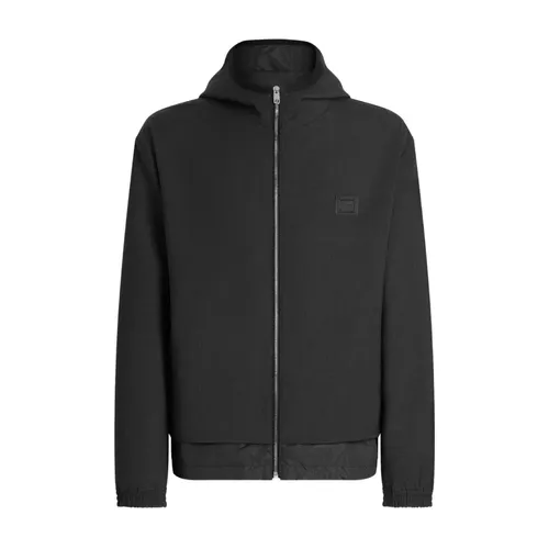 Wool canvas hooded jacket - Dolce & Gabbana - Modalova