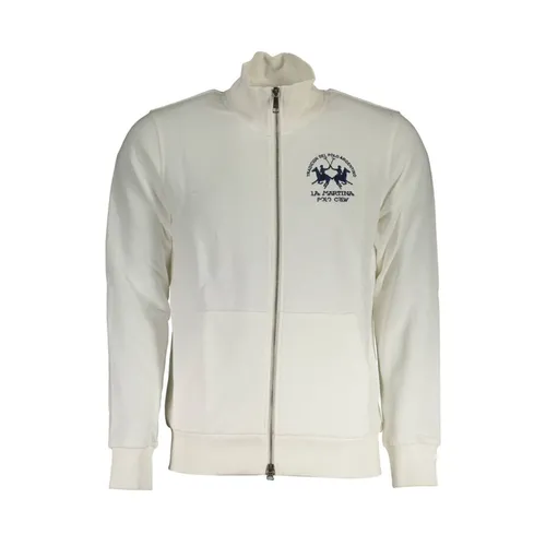 White Cotton Sweater Zip Front - La Martina - Modalova