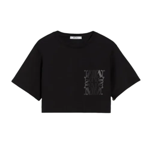 Black T-shirt with Short Sleeves - Max Mara - Modalova