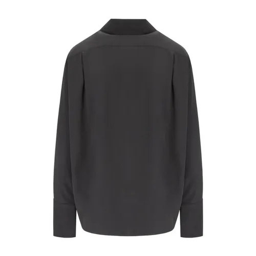 Black Silk Oversized Shirt - Federica Tosi - Modalova
