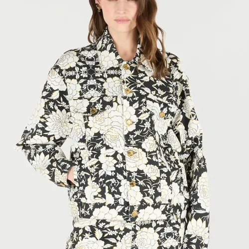 Floral Denim Jacket - Roberto Cavalli - Modalova