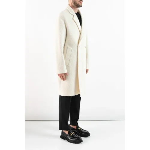 Double-Breasted Long Coat with Gold Buttons - Corsinelabedoli - Modalova