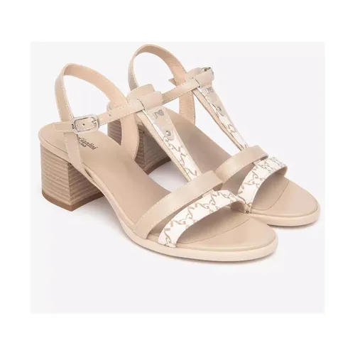 Beige Sandal with Medium Heel - Nerogiardini - Modalova