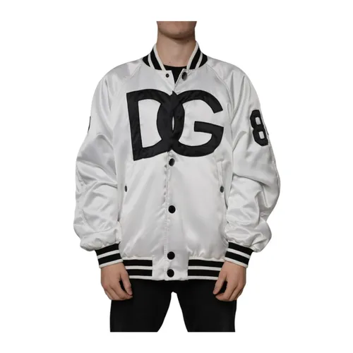 Satin Bomber Jacket - Dolce & Gabbana - Modalova