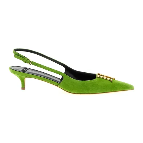 Pointed Toe Suede Slingbacks - Elisabetta Franchi - Modalova