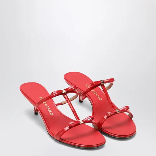 Flame Red Mini Bow Sandals - Ferragamo - Modalova