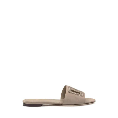 Suede Slide Sandal - Dolce & Gabbana - Modalova