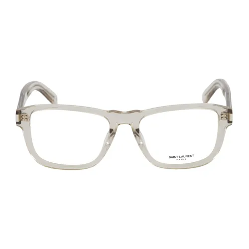 Rectangular Optical Glasses in Beige - Saint Laurent - Modalova