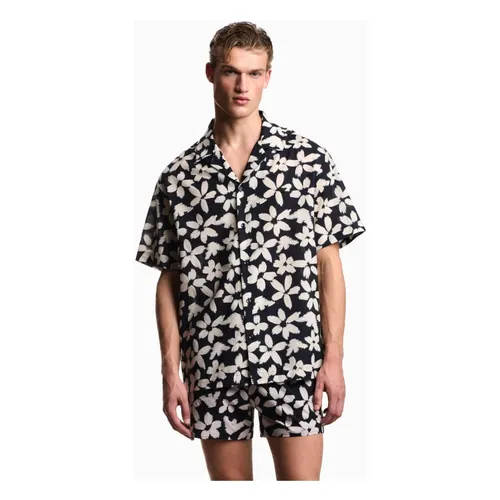 Flower Eagle Pattern Beachwear Shirt - Emporio Armani - Modalova