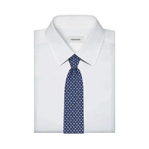 Gancini Print Tie - Ferragamo - Modalova