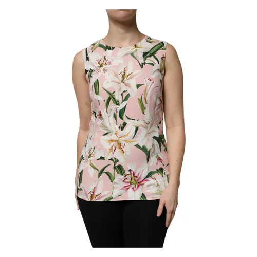 Floral Print Tank Top - Dolce & Gabbana - Modalova