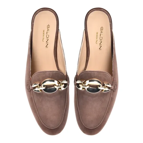 Taupe suede clogs - Baldinini - Modalova
