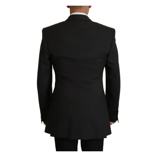 Elegant Slim Black Wool Blazer Jacket - Dolce & Gabbana - Modalova