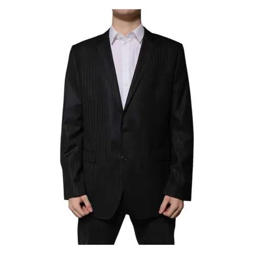 Striped Wool Blazer with Peak Lapel - Dolce & Gabbana - Modalova