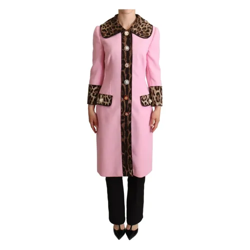 Leopard Print Trench Coat - Dolce & Gabbana - Modalova