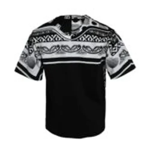 Printed V-Neck Shirt Black White - Dolce & Gabbana - Modalova