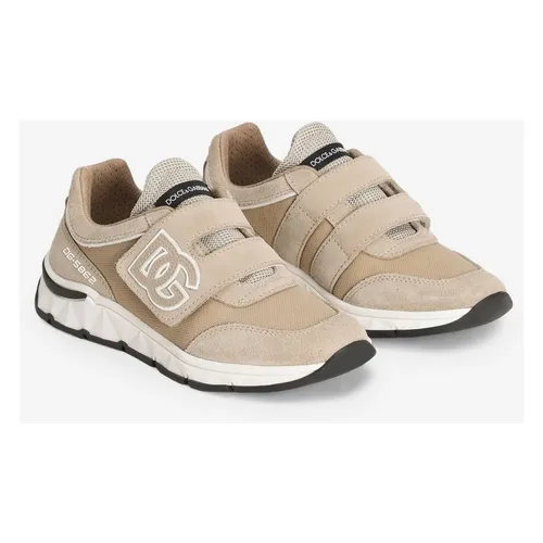 Beige Suede Mesh Trainers - Dolce & Gabbana - Modalova