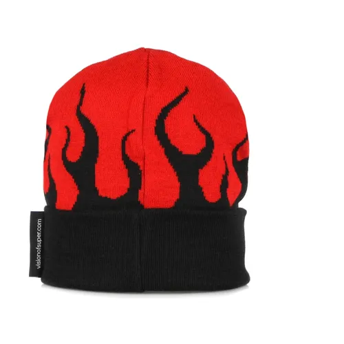 Red Flames Beanie Black/Red - Vision OF Super - Modalova