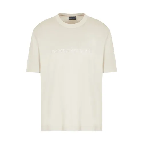 T-shirt moderna con logo a manica corta - Emporio Armani - Modalova