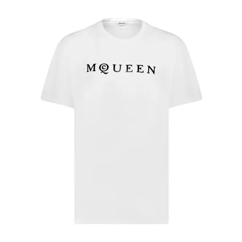 White Flocked Logo T-Shirt - Alexander McQueen - Modalova