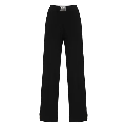 Button Stripe Trousers - Elisabetta Franchi - Modalova