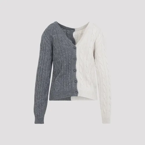 Bicolor Cardigan - Moschino - Modalova
