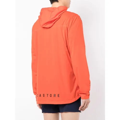Orange Logo Print Hooded Jacket - Castore - Modalova