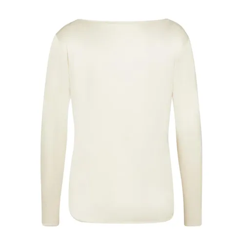 Round Neck Cream T-shirt - Juvia - Modalova