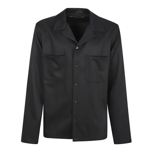 Wool Twill Shirt with Satin Details - Golden Goose - Modalova