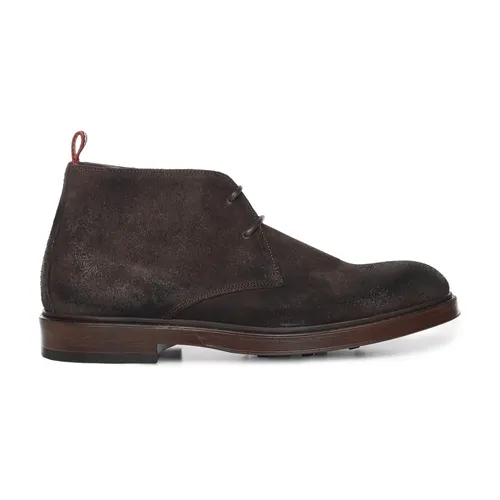 Suede Lace-Up Flat Shoes Brown - Giuliano Galiano - Modalova