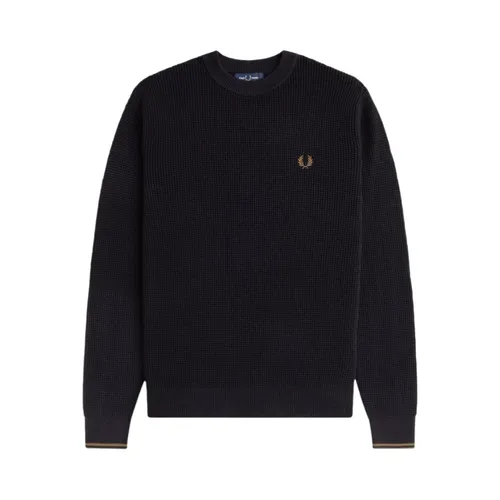 Embossed Texture Crew Neck Sweater - Fred Perry - Modalova