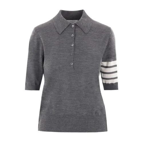 Bar Intarsia Wool Polo - Thom Browne - Modalova