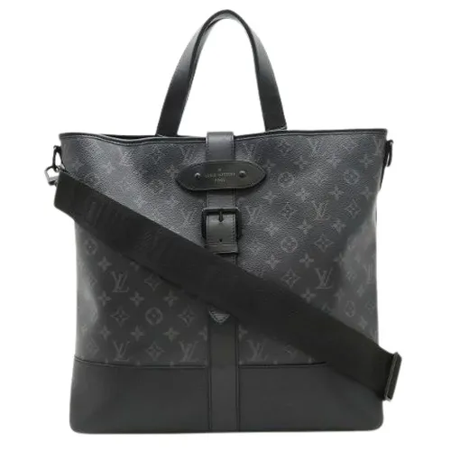 Pre-owned Saumur Tote Monogram Eclipse 2way Bag - Louis Vuitton Vintage - Modalova