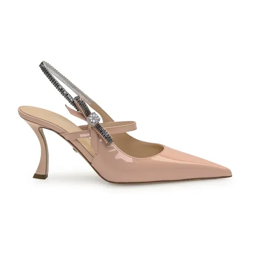 Pink Leather Heels with Varnish Finish - Mach & Mach - Modalova
